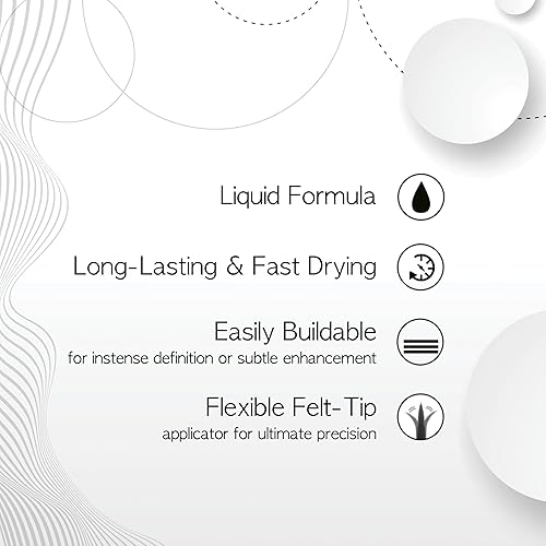 Miniatura 3 de Ruby Kisses Delineador de ojos líquido clásico, maquillaje de ojos de larga duración a prueba de manchas con aplicador de punta de fieltro (paquete