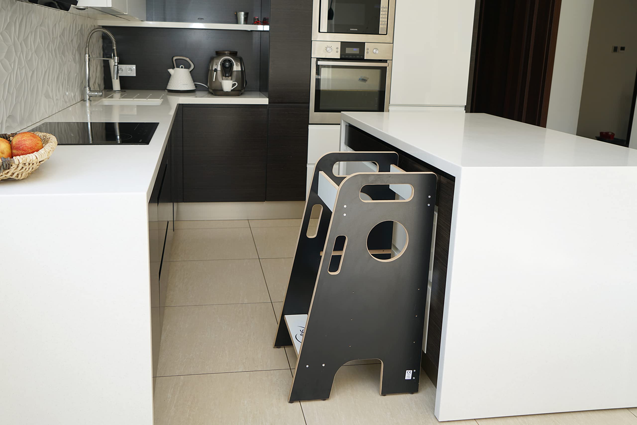 Skyline Torre di apprendimento in legno per bambini, sedia di apprendimento Montessori, utensile da cucina con altezza regolabile e guida di sicurezza, torre di apprendimento per ragazze e ragazzi