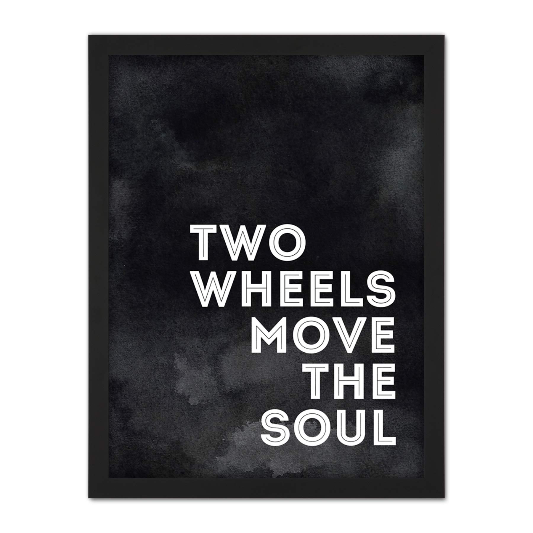 Wee Blue Coo Two Wheels Move The Soul Artwork Framed Wall Art Print 18X24 Inch