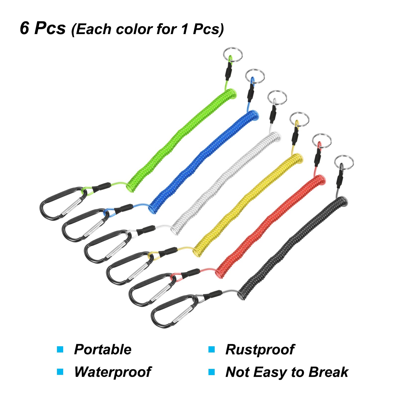 Kayak Peche Cordon Sécurité Rétractable PATIKIL - Clip Métal Pour