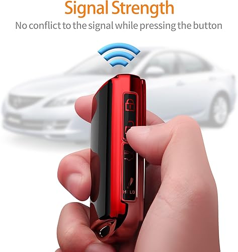 Miniatura 10 de Sindeda Mazda - Funda para llavero con funda para llavero, protección 360 para Mazda 3, CX-5, CX-30, CX-9 (blanco)