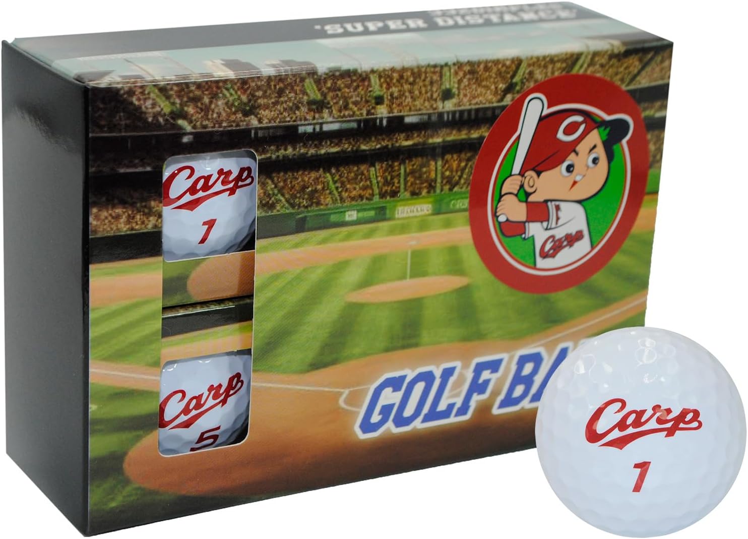 LEZAX Hiroshima Toyo Carp Golf Balls, 6-Pack, White HCBA-4774