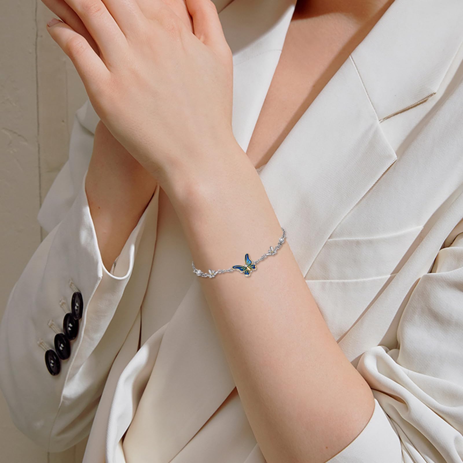 VONALA Braccialetto in argento Sterling 925 con gatto, cuore, delfino, trifoglio, stella, conchiglia, gatto, ametista, cuore, delfino, quadrifoglio, stella, conchiglia, gioielli regalo per donne