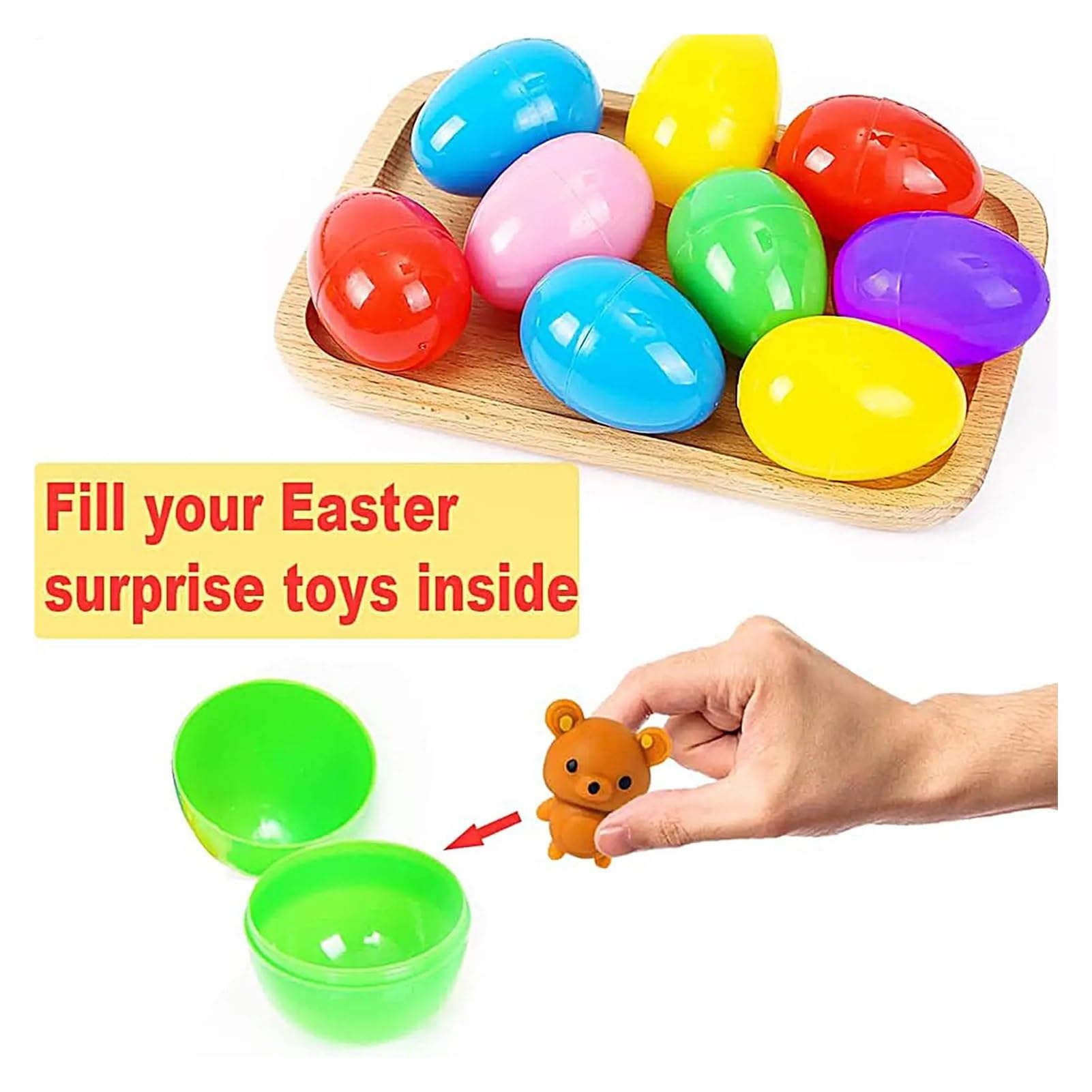 50 Pezzi di Uova Pasqua in Plastica Riempibili, Confezioni Regalo Colorate, Giochi Caccia for Feste, Forniture Artigianali Fai da Te per Feste