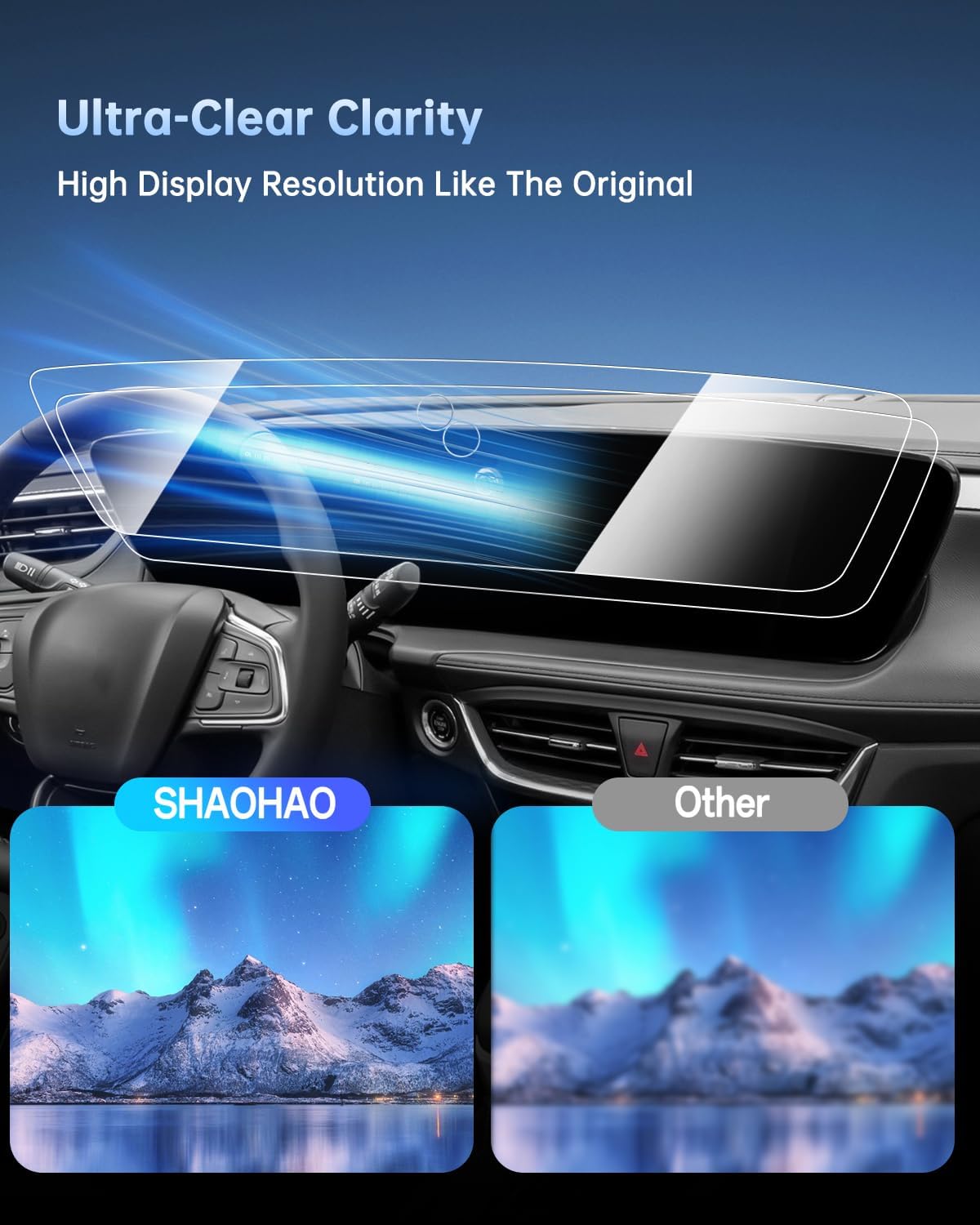 SHAOHAO 2 Pcs for 2025 2026 Buick Encore GX Screen Protector for 2024 2025 2026 Buick Encore GX & Envista Accessories (Preferred/Sport Touring/Avenir) 11" Navi & 8" Dash Anti Fingerprint Crystal Clear