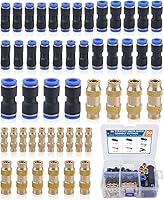 Vista 10 de 32 piezas de accesorios de línea de freno de aire de latón DOT surtido de 1/4" 3/8" 1/2" kit de accesorios de línea de aire de empuje para conectar