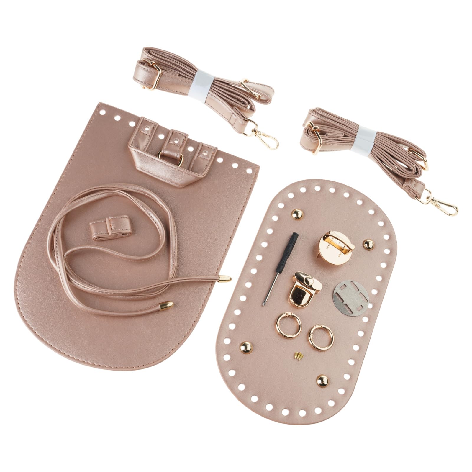 LiRRvb Crochet Bag Supplies Set with Adjustable Strap PU Leather Base and Bottom Base for Crafting Backpack Purses Crochet Bag Making Supplies