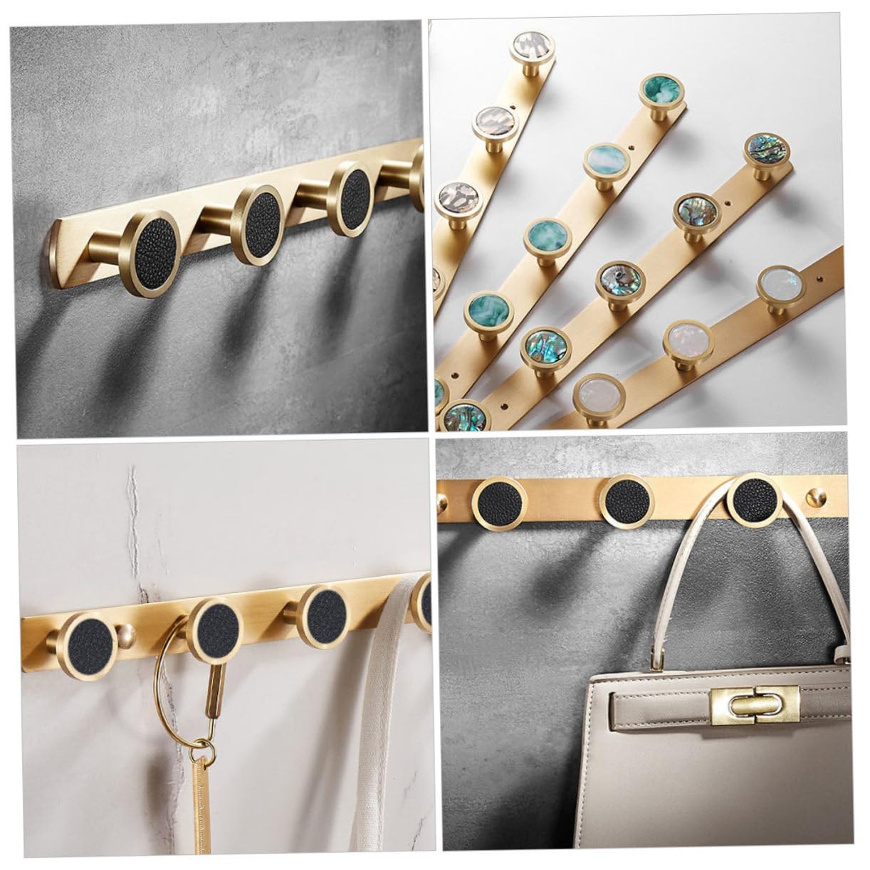 TOPBATHY 1pezzi Gancio da Parete in Ottone Stile Nordico Ganci Neri per Appendere Cappelli e Vestiti Elevata Capacità di Carico Decorazione Artistica per Casa