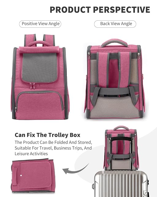 Foto 5 de 6 de PETCUTE Transportin Gato Mochila Perro Pequeños Bolsa para Transportar Gatos Transpirable Viaje Mochila…