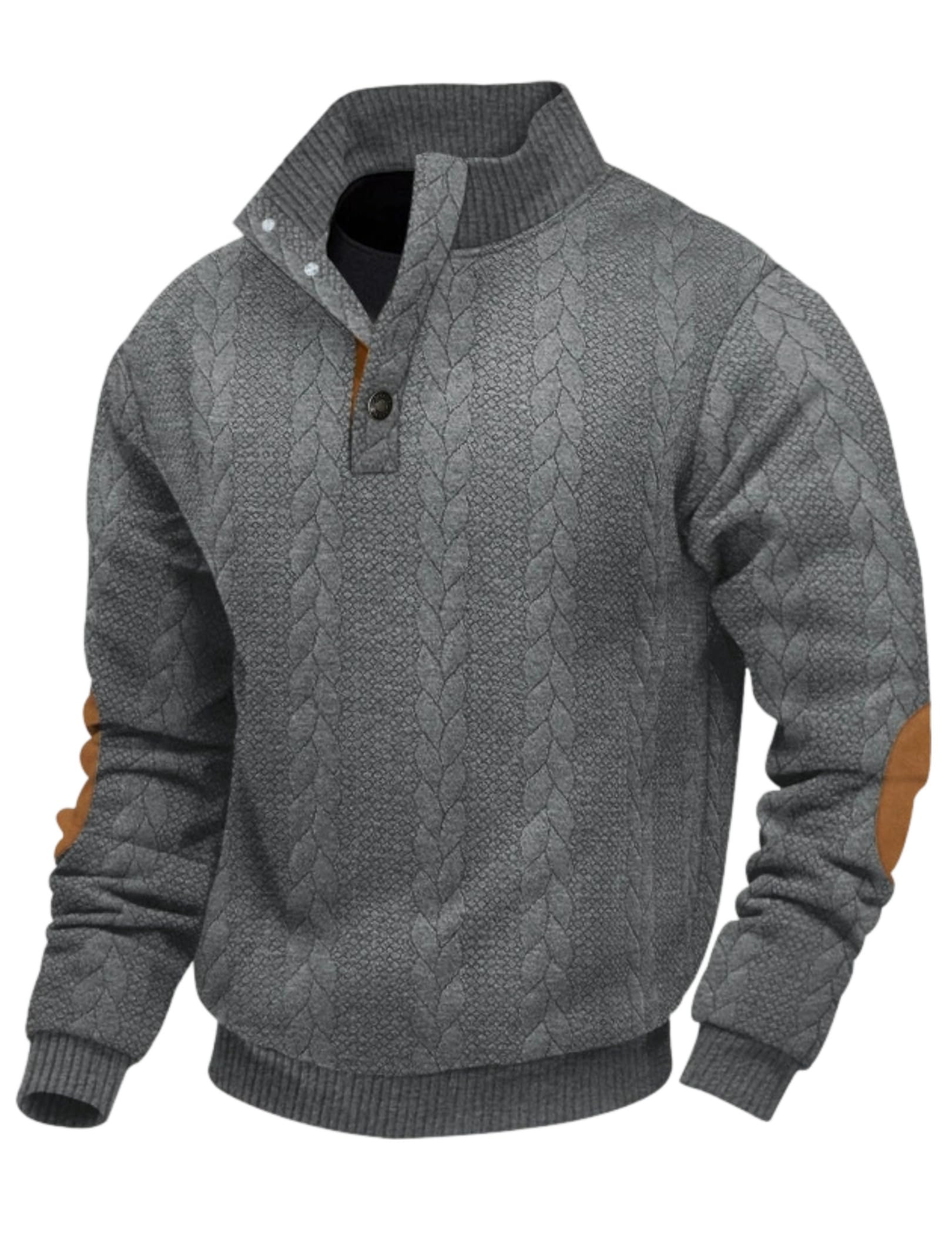 Harbrosrce Heren Fleece Sweatshirts Henley Hals Lange Mouw Pullover Winter Lente Warm Casual Slim Effen Kleur Sweatshirt, Donkerblauw, XL