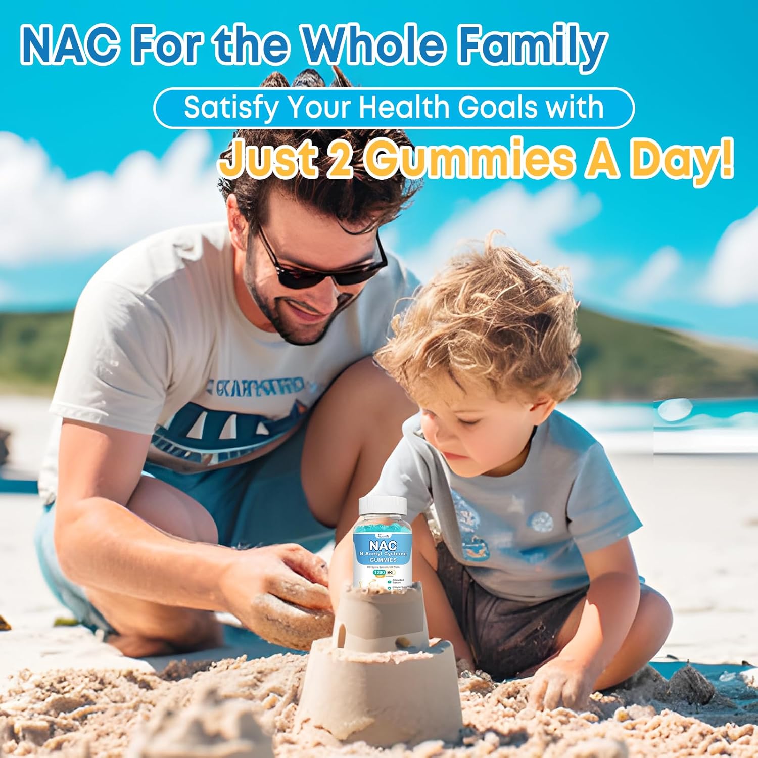 NAC Gummies, NAC Supplement with Milk Thistle, Selenium, B6, B12 - Antioxidant, Immune Support - N Acetyl Cysteine 600 mg per Gummy - 2 Month Supply, 120 Cts