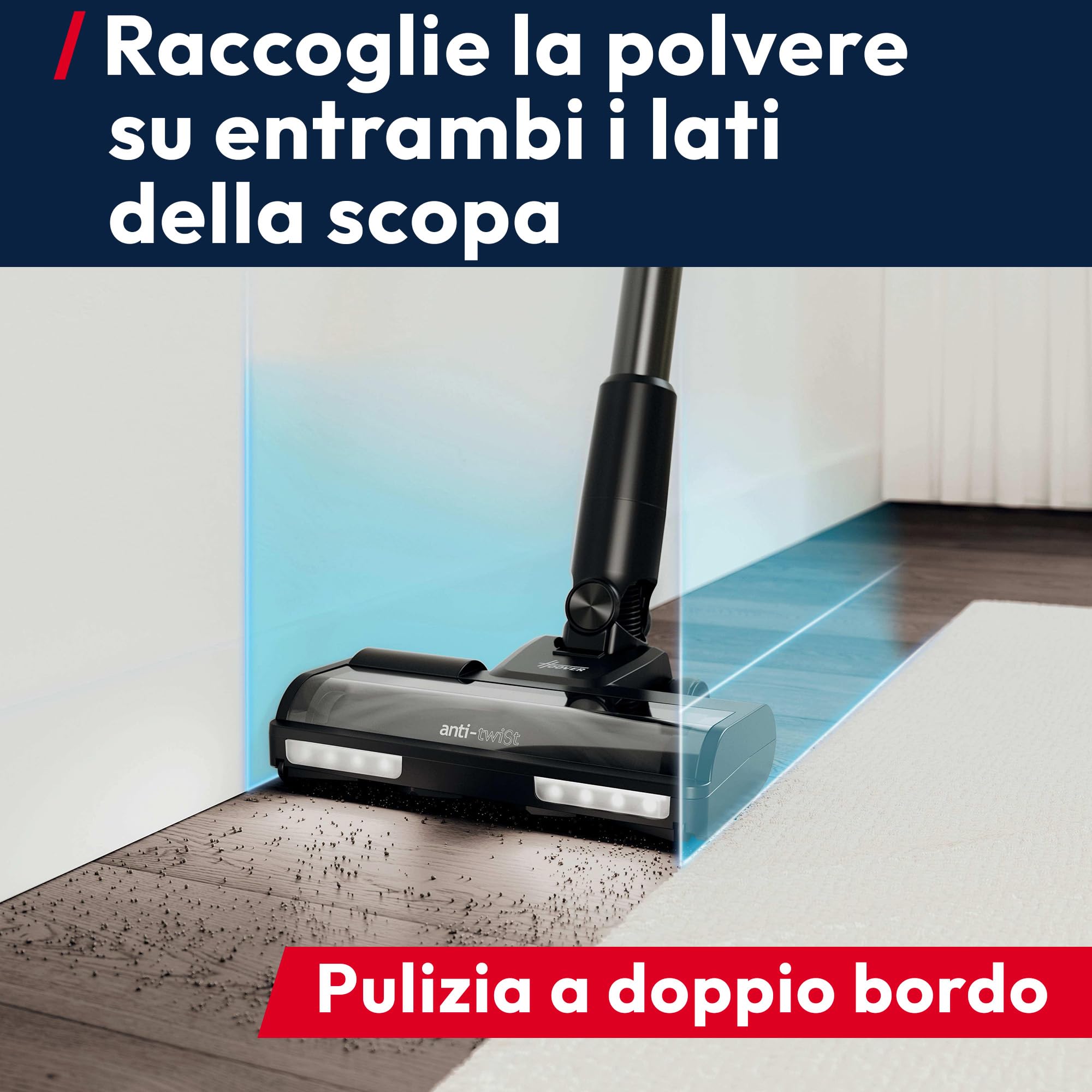 Hoover HF3 CORE Pet Flexi Aspirapolvere Senza Filo con tubo flessibile, fino a 110 AW, autonomia 60 minuti, Anti-Twist, spazzola All Floor a doppio bordo, QuickPark, Mini Turbo Spazzola [HF3CZ10PX]