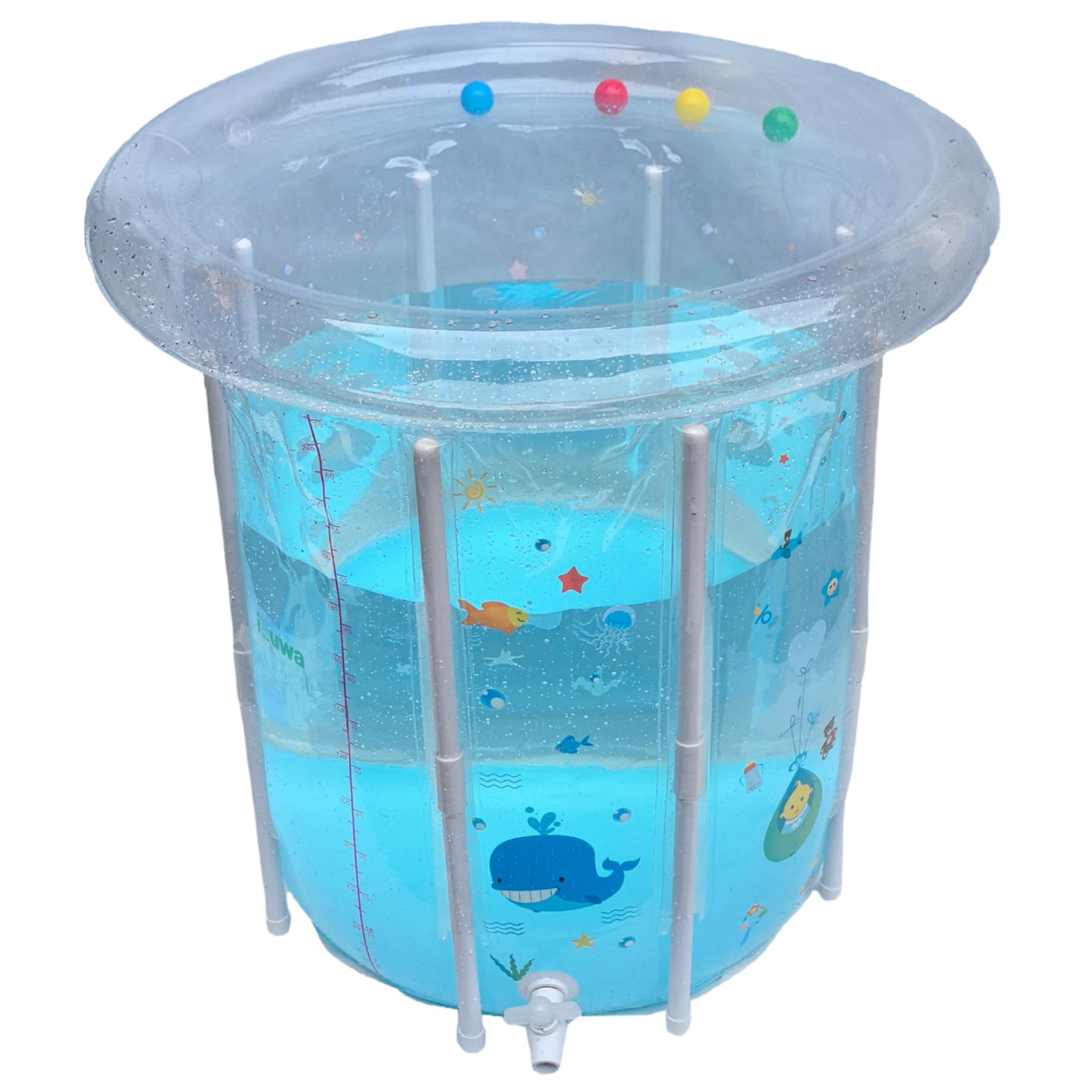 Piscine gonflable pour bébé avec drainage transparent et parois en PVC scellé ultra résistant
