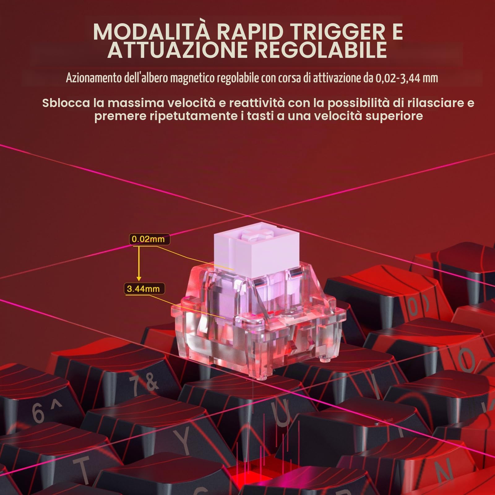 AULA WIN60 HE MAX - Tastiera meccanica da gaming cablata al 60%, switch magnetici ad effetto Hall hot-swappable, attivazione regolabile, modalità Rapid Trigger, frequenza di polling 8000 Hz, design