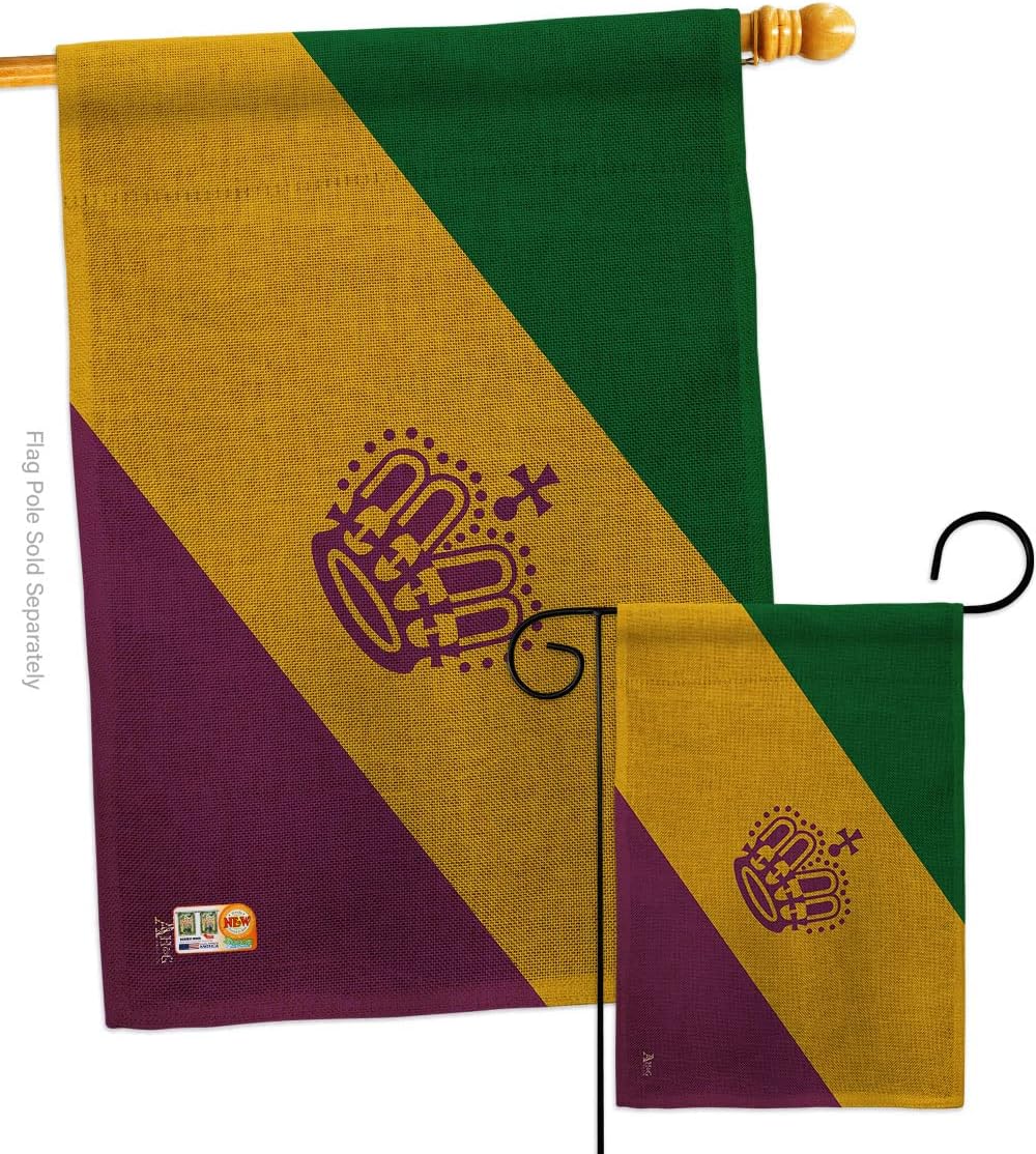 Mardi Gras House Flag Springtime Carnival Festival Masquerade Celebration Season Holiday French Small Decorative Gift Yard Banner Double-Sided Made In USA 28 X 40
