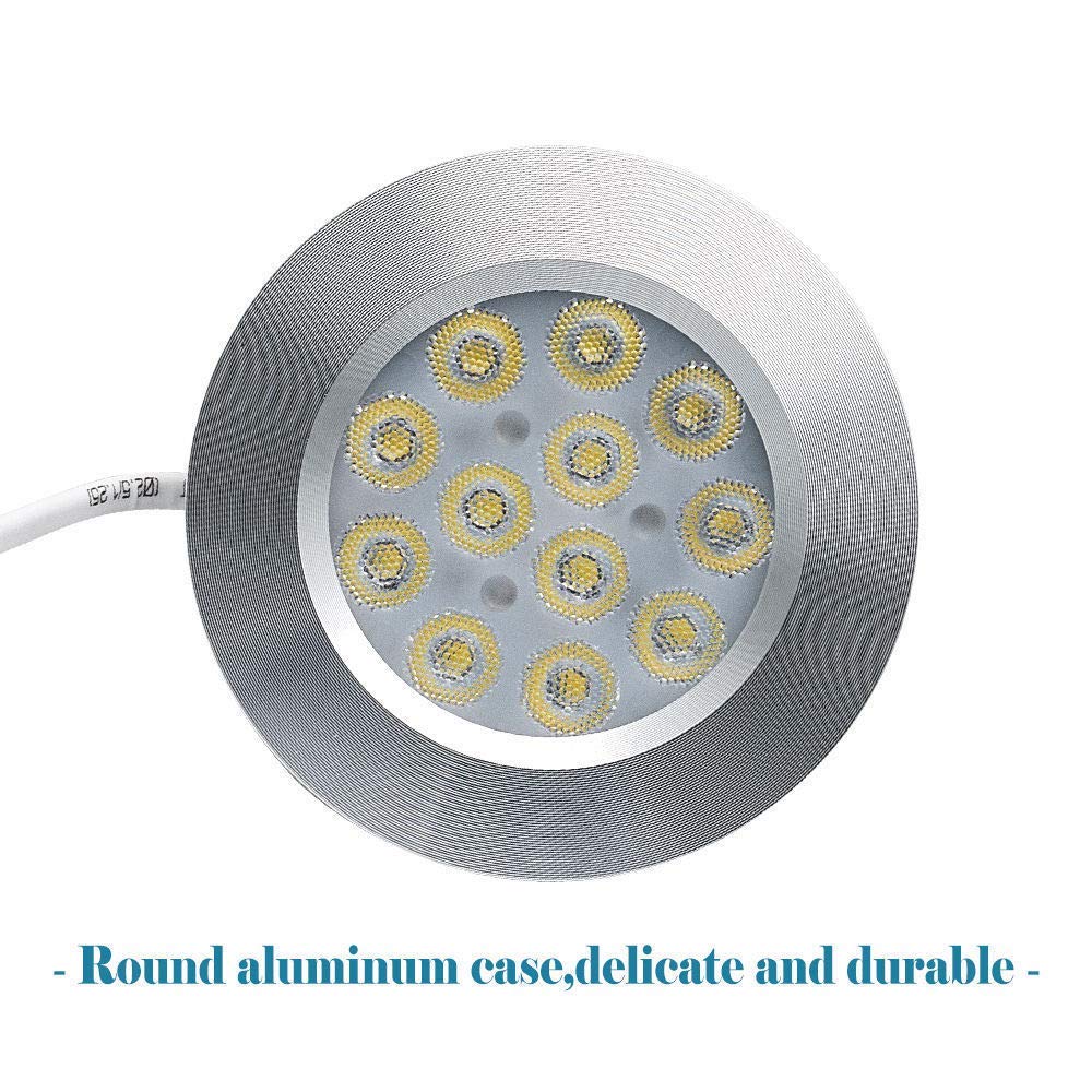 Iluminación LED para Furgoneta de Coche, Riloer 8x12V 3W Cargador de Luz LED de Punto Interior para Autocaravana, Caravana, Autocaravana, Luz Blanca