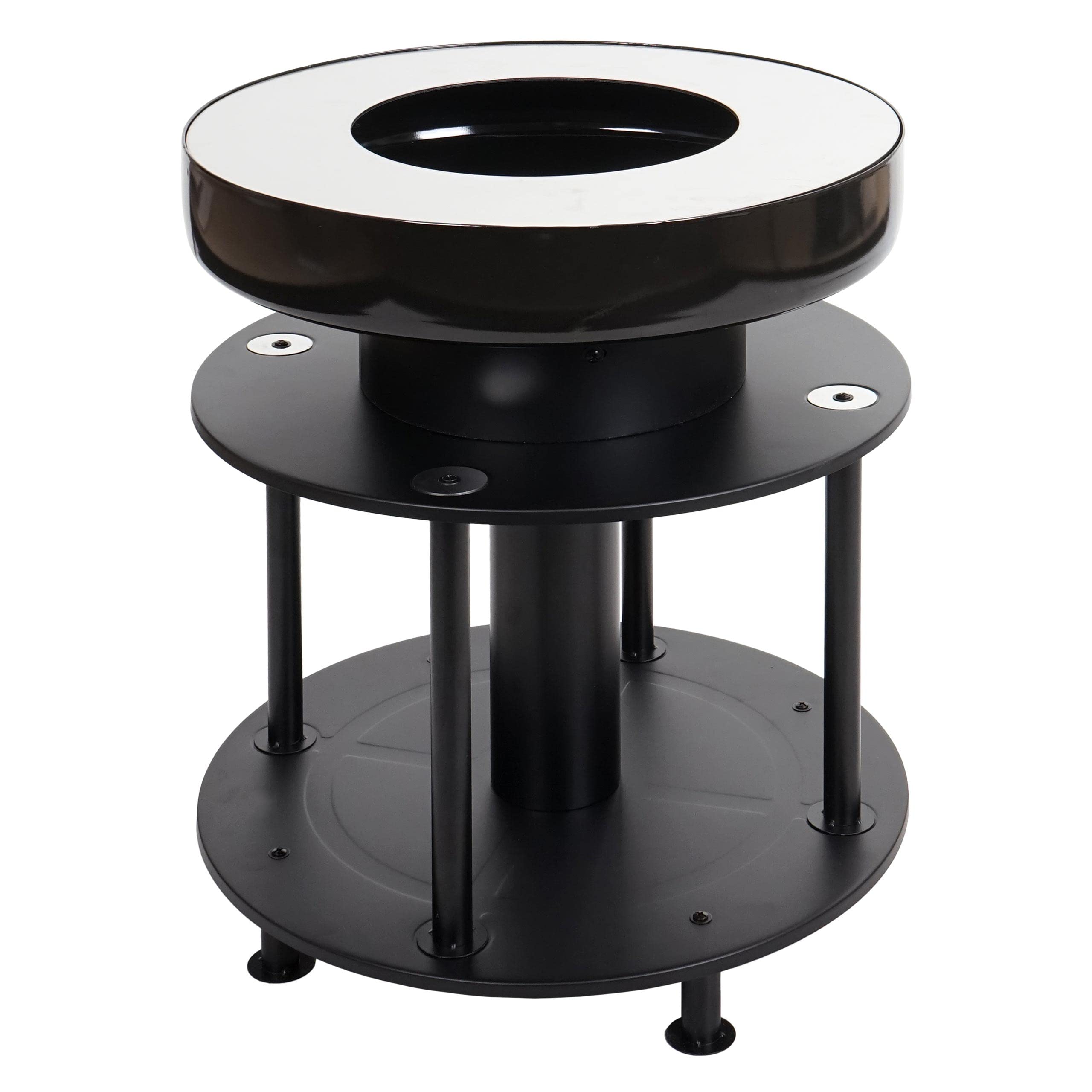 Barbecue BBQ braciere griglia HWC-K95 acciaio inox smalto 67x56x56cm nero