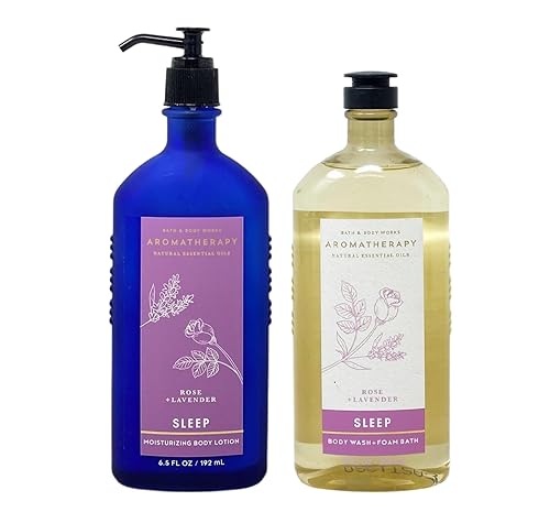 Bath & Body Works Juego de aromaterapia Sleep ROSE + LAVENDER Duo - Loción corporal y gel de baño + baño de espuma, tamaño completo disponible en Yaxa Venezuela