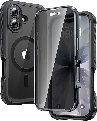 Miniatura 201 de Diaclara Funda magnética diseñada para iPhone Air, protector de pantalla de cuerpo completo, compatible con MagSafe, funda militar a prueba de Azul