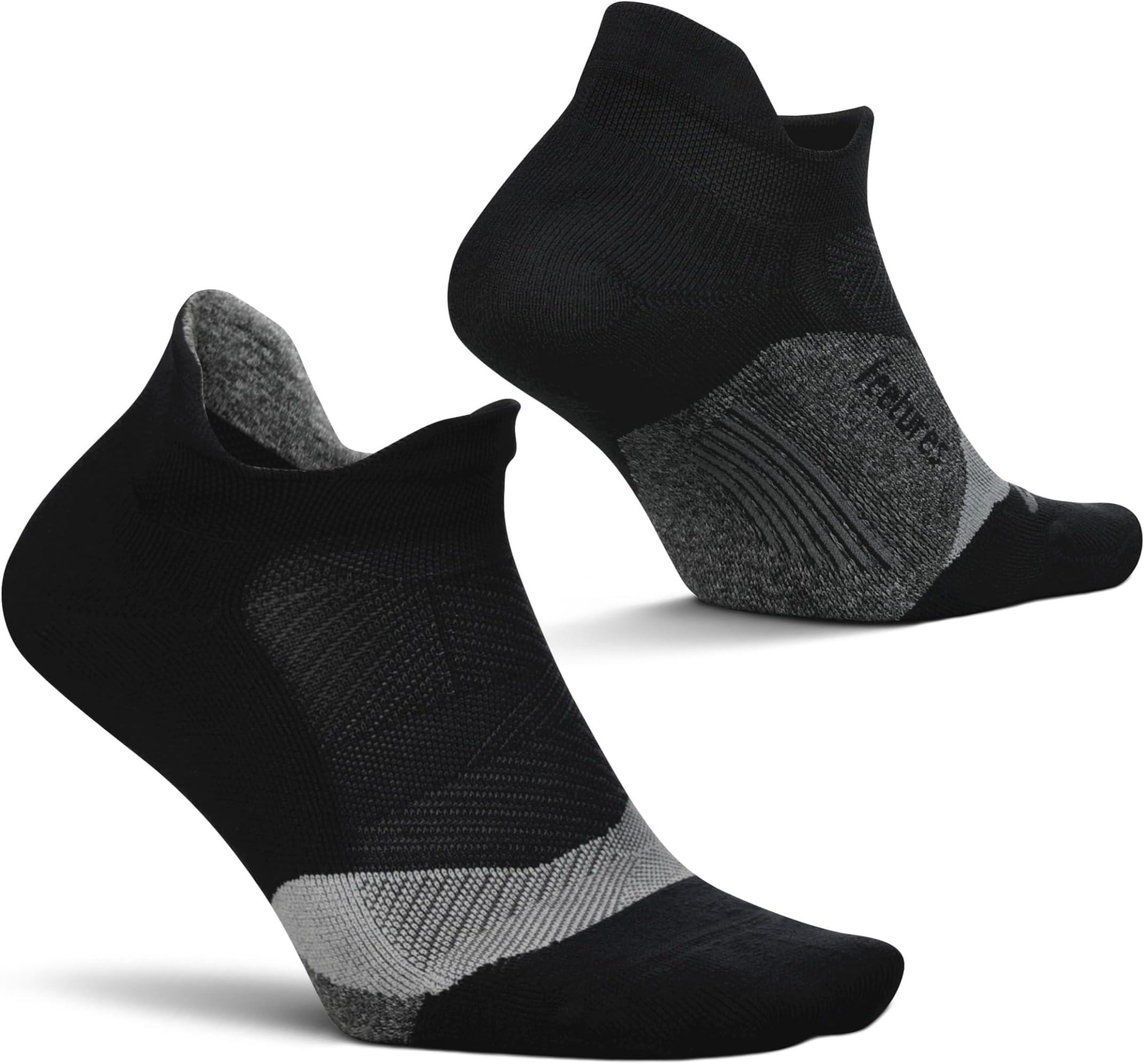 Elite Light Cushion No Show Tab Ankle Socks - Sport Sock with Targeted Compression (1 Pair)