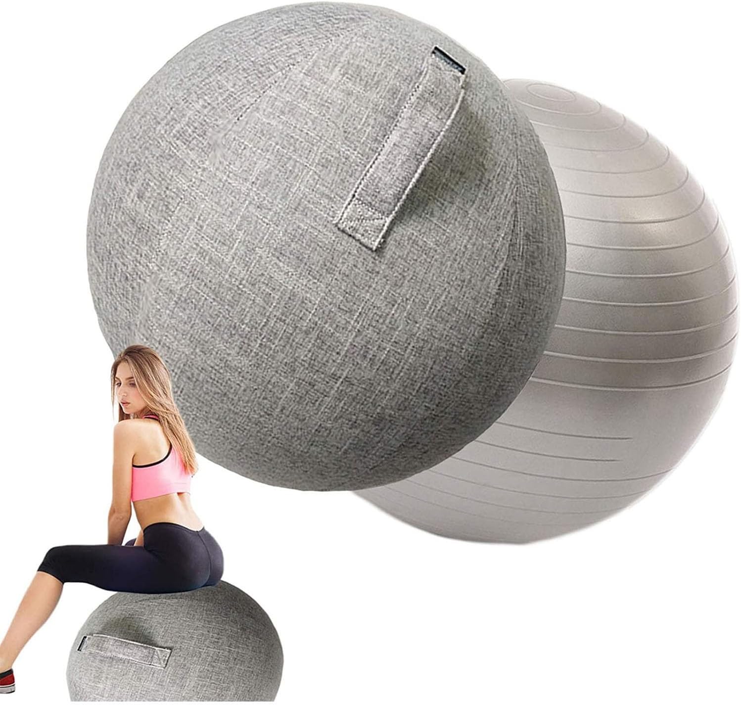 PAHION Exercise Ball Chairs Cover 55/65/75/85 cm Balance Ball Cover for Professional Exercise Stability and Yoga Ball Fitness Balance & Gym Workouts