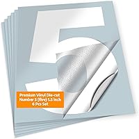 Vista 75 de iSYFIX - Calcomanías de vinilo blancas con número 0 (cero) - Juego de 6 unidades de 1.5 pulgadas autoadhesivas - Decalcomanías premium troqueladas