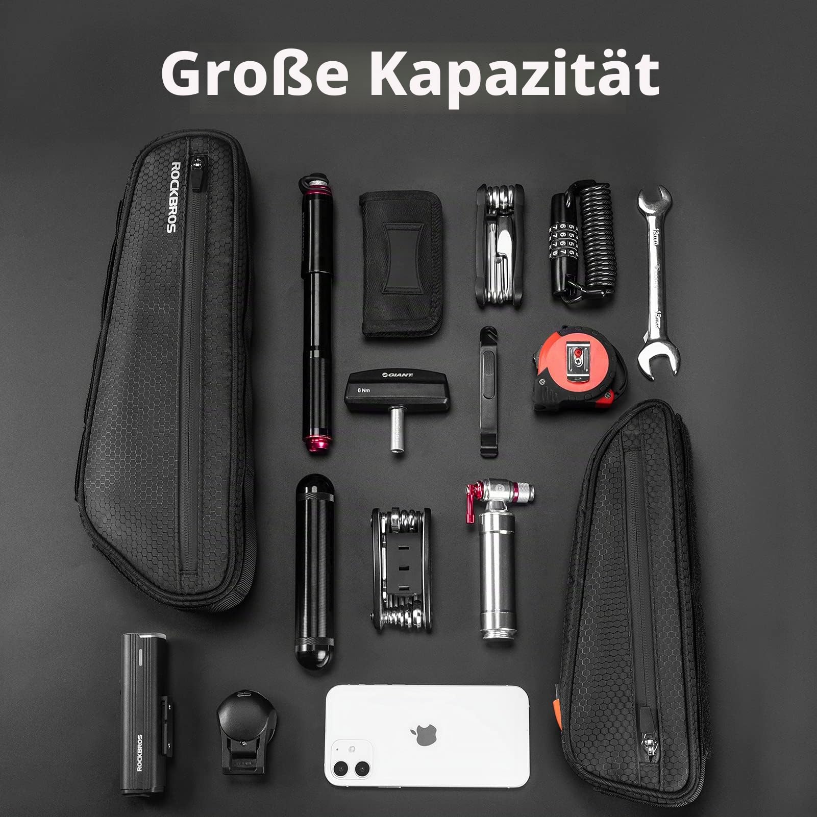 ROCKBROS Fahrradtasche Set, Fahrrad Lenkertasche + Rahmentasche, 2 in 1 Abnehmbare Dreiecktasche für MTB Rennrad E-Bikes 2,5L