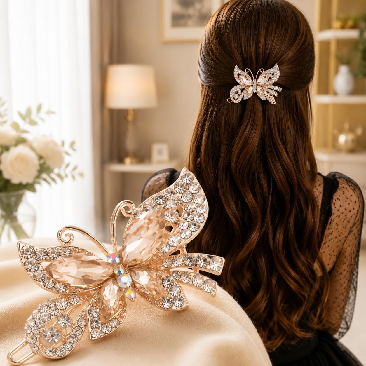 Butterfly Hair Pin, Decorative Alloy Hair Clip for Everyday Hairstyles, Party Looks, Dressy Outfits and Hair Styling