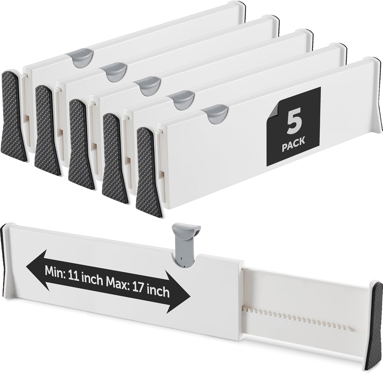 Adjustable Drawer Dividers Set of 5 Adjustable Length 11