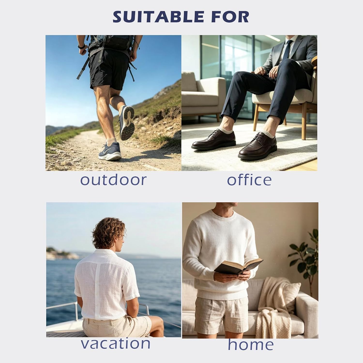 9 Pairs Moisture Wicking Breathable Elasticity Men's Ankle Socks