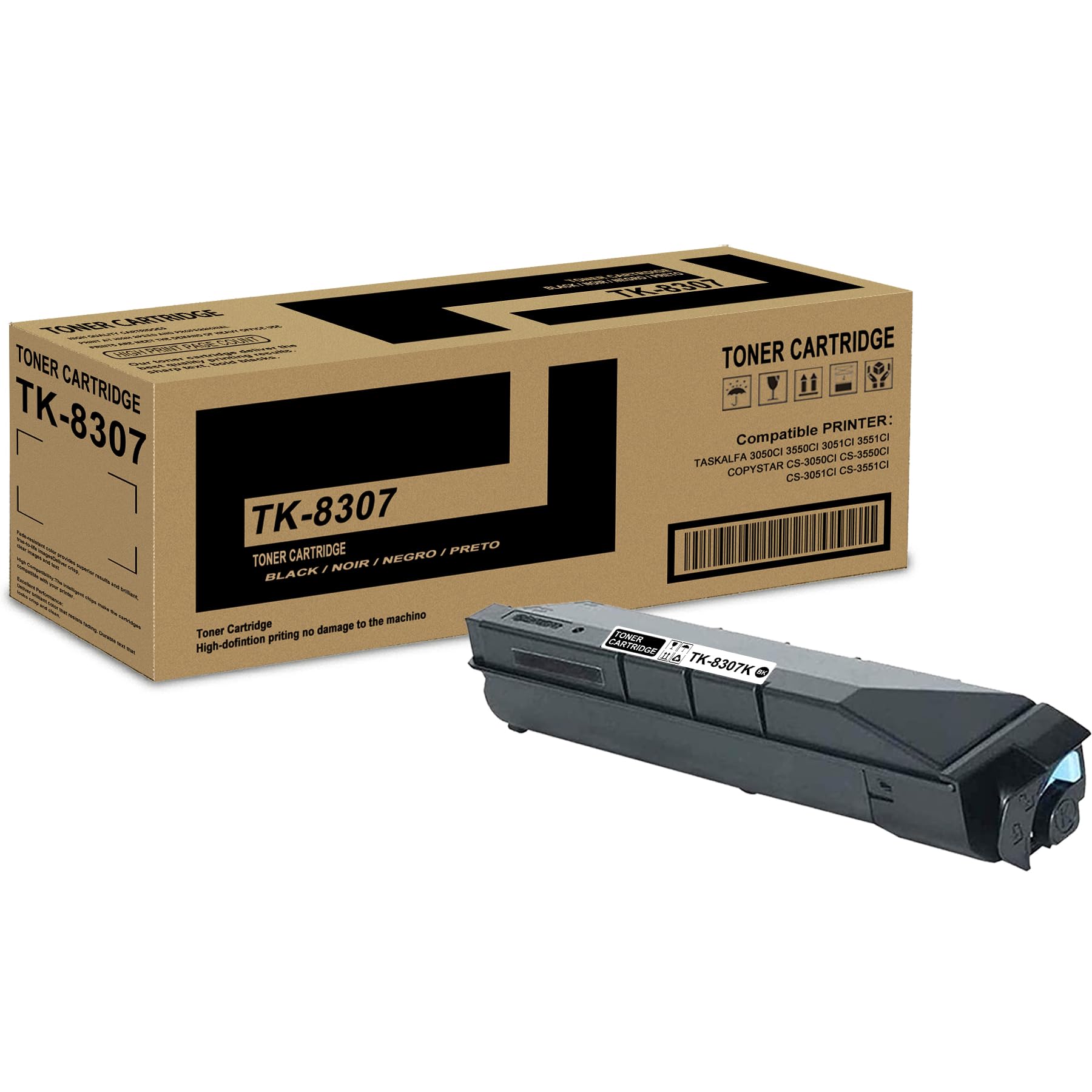 1 Pack TK-8307K 1T02LK0US0 Black Toner Cartridge High Yield Compatible TK-8307K Replacement for Kyocera TASKalfa 3050ci 3550ci 3051ci 3551ci Copystar