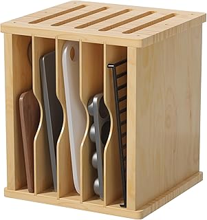 tonchean 6 Tier Wooden Tray Dividers for Cabinets, Kitchen Vertical Divi...