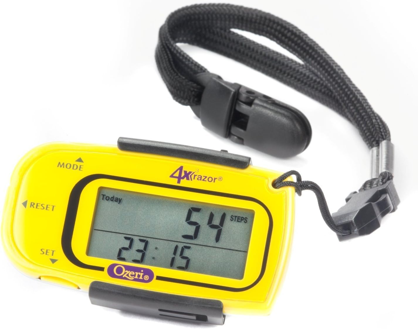 Ozeri 4x3razor Pocket 3D Pedometer and Activity Tracker with Bosch Tri-Axis Technology from Germany, Yellow