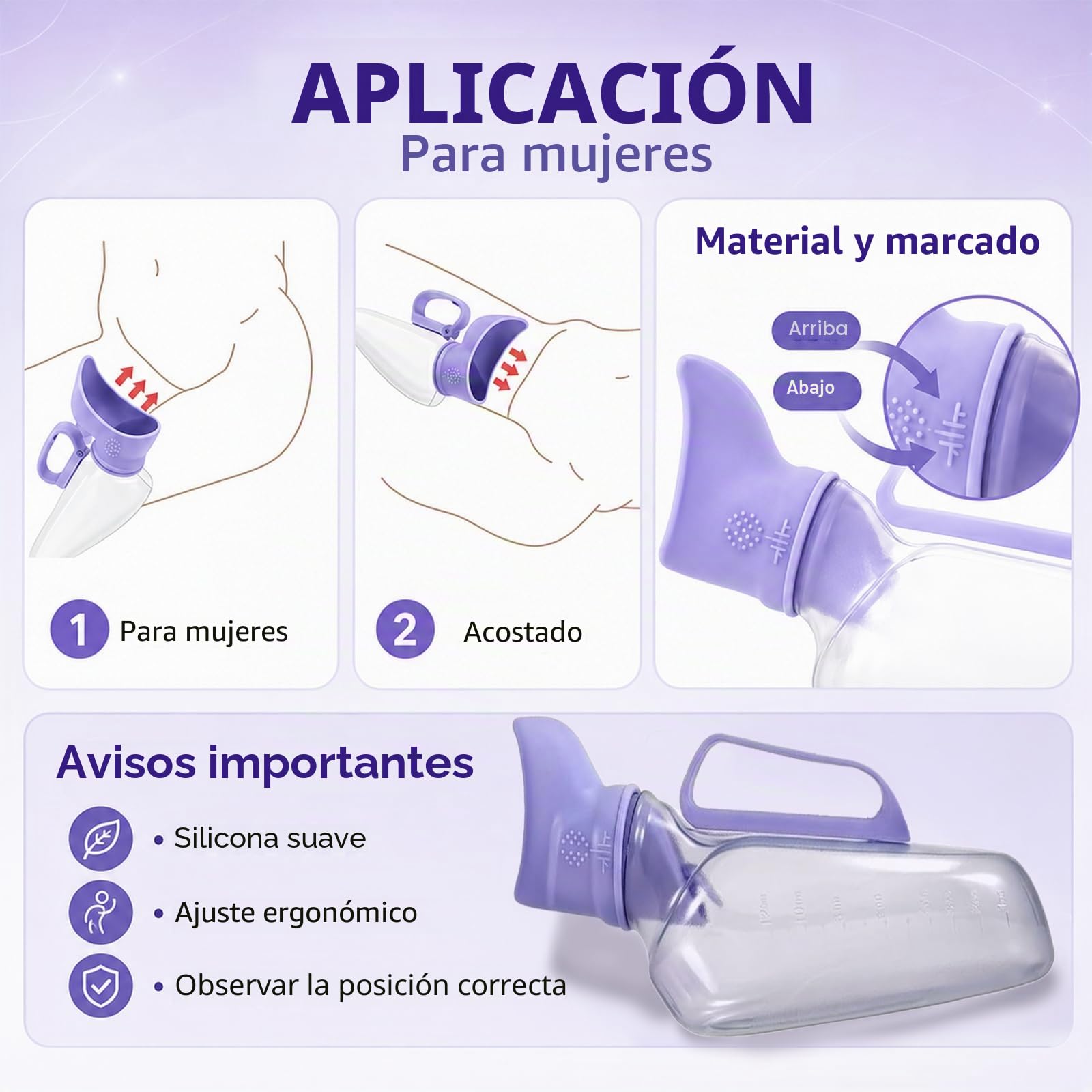 orinal adulto mujer,urinario femenino,urinario portatil mujer, urinario portatil,ayuda para orinar para mujeres,urinario para mujeres,reutilizable,inodoro portátil,viajes,coche,1200 ml