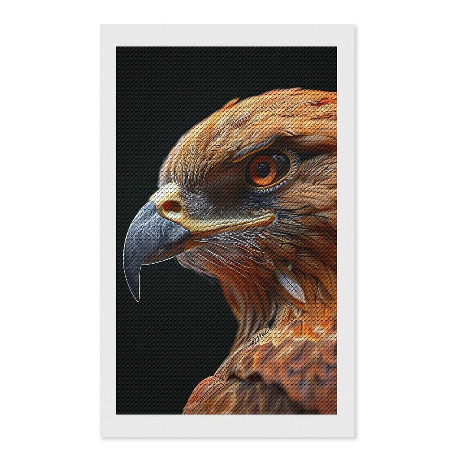 Junmoney Hawk Diamond Painting Canvas Set 12"x20", Mindful Craft Activity, Nice Detail and Sparkle, Farmhouse Decor, Birthday Gift