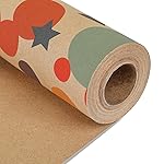 NESCCI Birthday Wrapping Paper,Gift Wrapping Paper Roll,Kraft Wrapping Paper-17 inch X 32.8 Feet Per roll,Colorful Dots Pattern For Boys Girls, Perfect For Birthday Party, Baby Shower