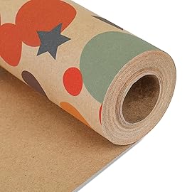 NESCCI Birthday Wrapping Paper,Gift Wrapping Paper Roll,Kraft Wrapping Paper-17 inch X 32.8 Feet Per roll,Colorful Dots Pattern For Boys Girls, Perfect For Birthday Party, Baby Shower