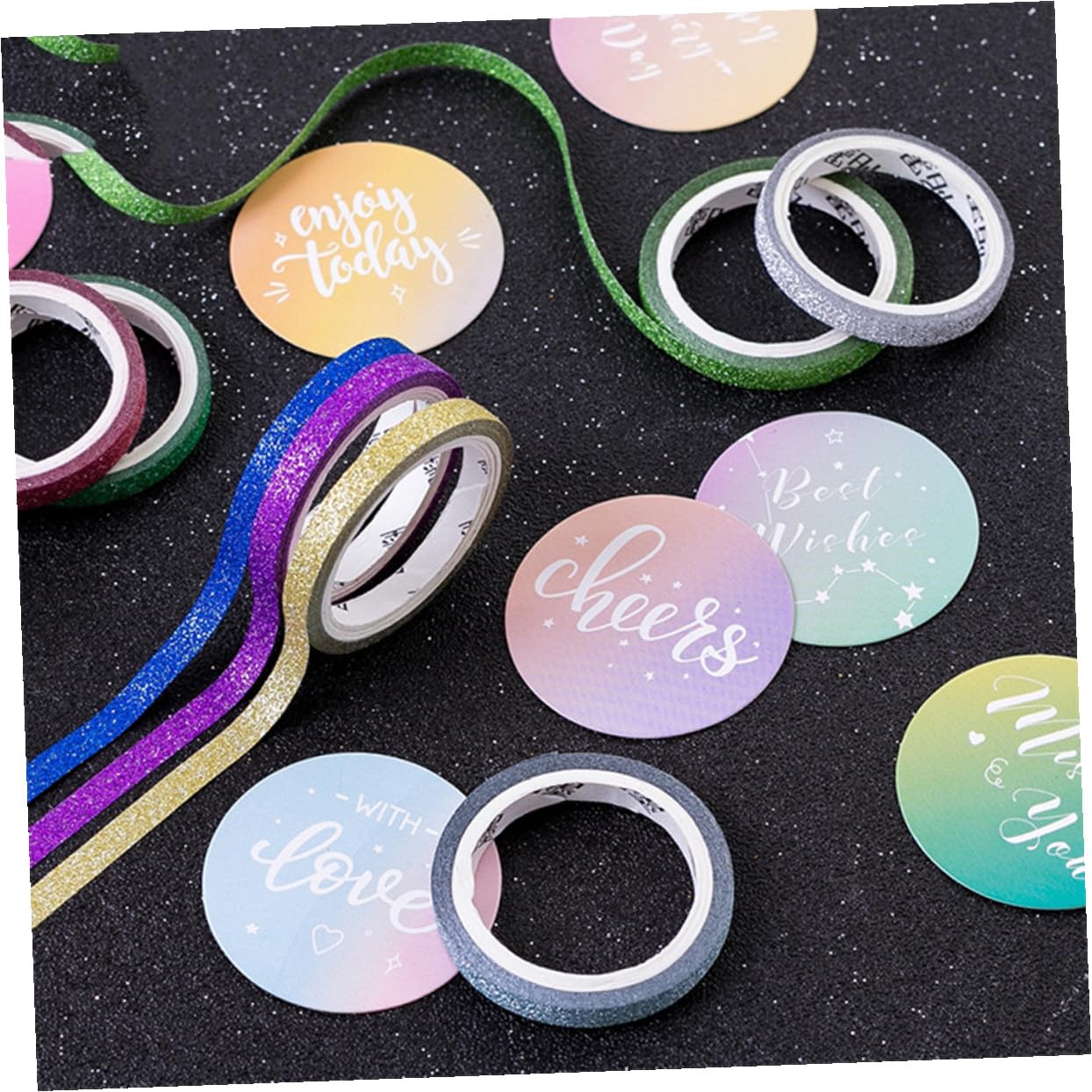 SHINEOFI 36pezzi Glitter Washi Tape Decorativo Nastro Adesivo Per Album Fotografico Scrapbooking e Pianificazione Abbellisci Oggetti e Regali Con Vivaci e Fantasie Uniche