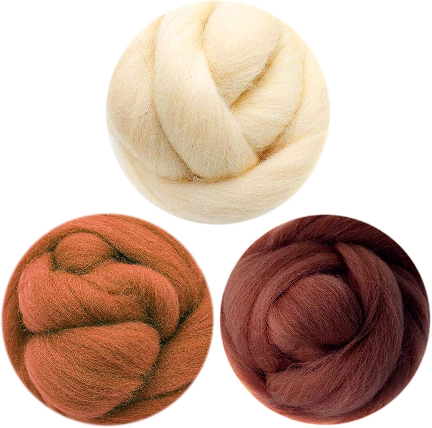 Needle Felting Wool Roving 10.5oz (300g) 3 Colours DIY Felting Wool for Needle Felting Kit 3.5oz (100g) x 3 Colours (Ancient Spirit)