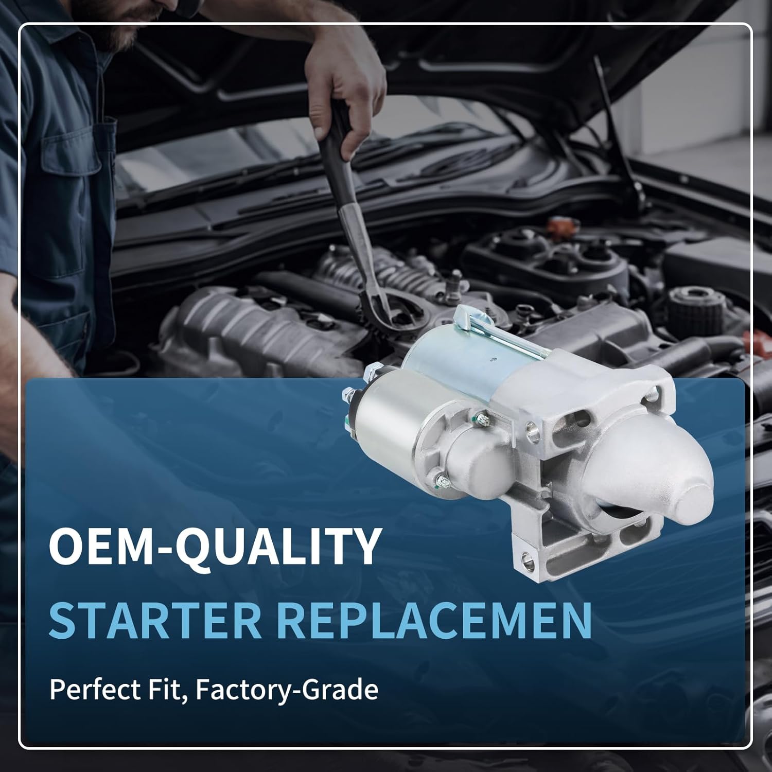 Starter Fit for Chevrolet Silverado 1500 Suburban Tahoe, Chevy Express 1500 2500 3500 Avalanche, GMC Sierra Savana 1500 2500 3500 Envoy Yukon, Buick Rainier, Cadillac Escalade, 4.8 5.3L, Replace 6494N