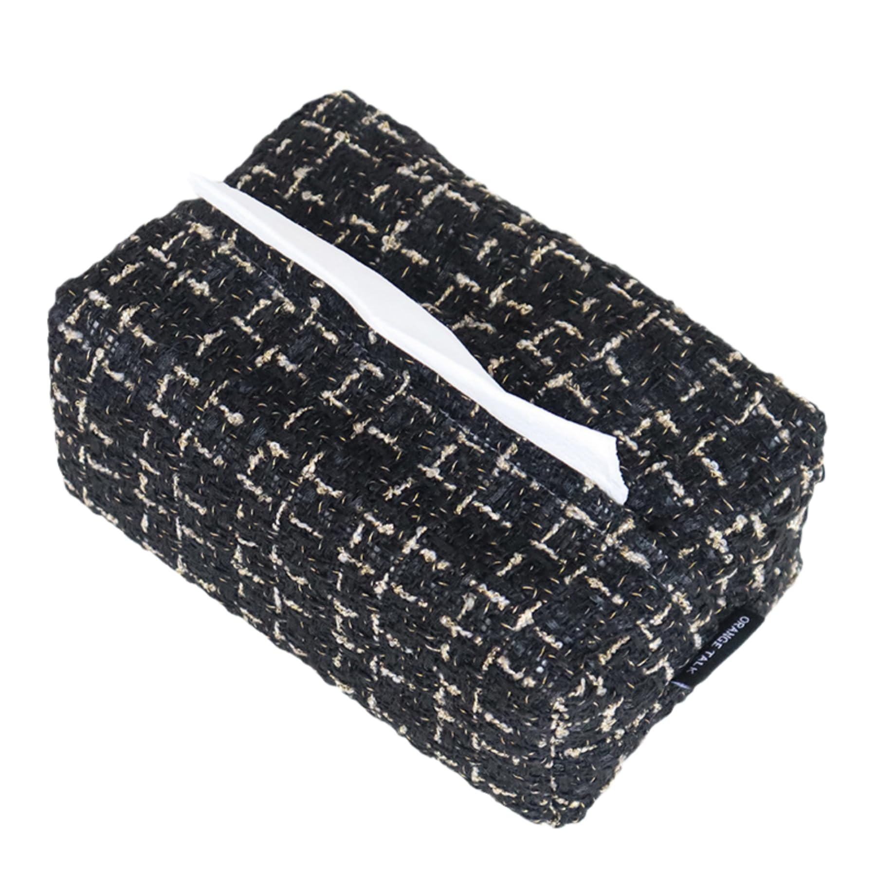Elegant Tweed Fabric Tissue Box Cover Pouch