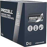 Vista 8 de Duracell PC1300 1.5V D12 Procell - Batería de dióxido de manganeso alcalino, 12 unidades (paquete de 1) - El embalaje puede variar