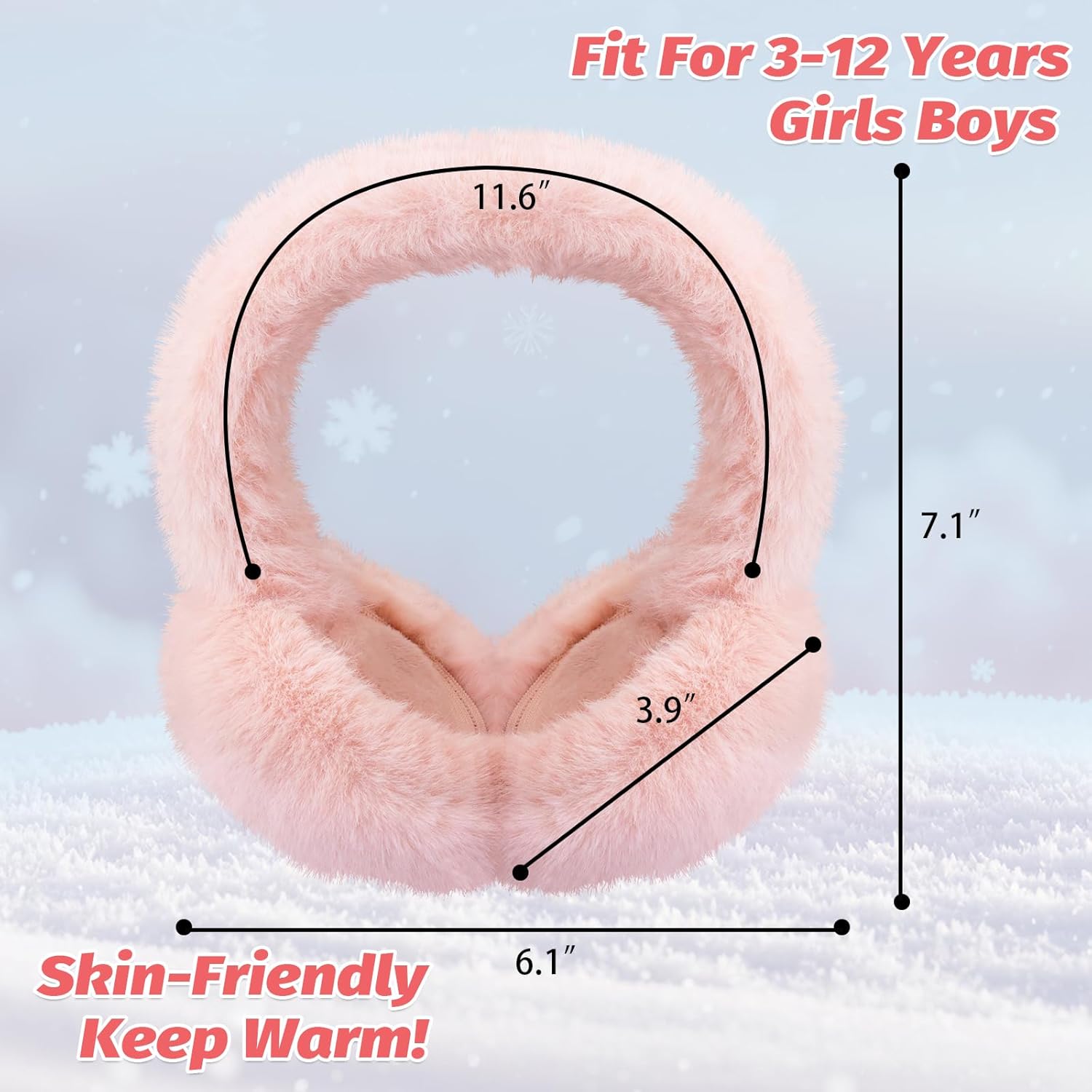 Kids Winter Ear Muffs Fuzzy Foldable Earmuffs Girls Soft Fluffy Ear Warmer Boys Toddler Cute Ear Cover for Cold - Image 4