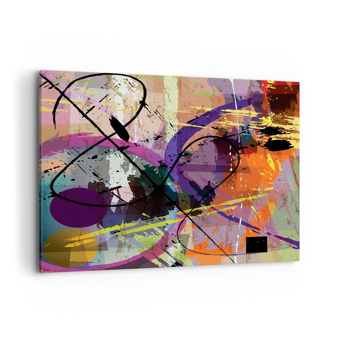 Leinwandbild 100x70cm Wandbild Abstrakt Kunst - 3895 | Abstraktion Modern Groß Wanddekoration Wohnzimmer Schlafzimmer Küche Wanddeko Wand Kunstdruck Wandkunst Wall Decor ARTTOR