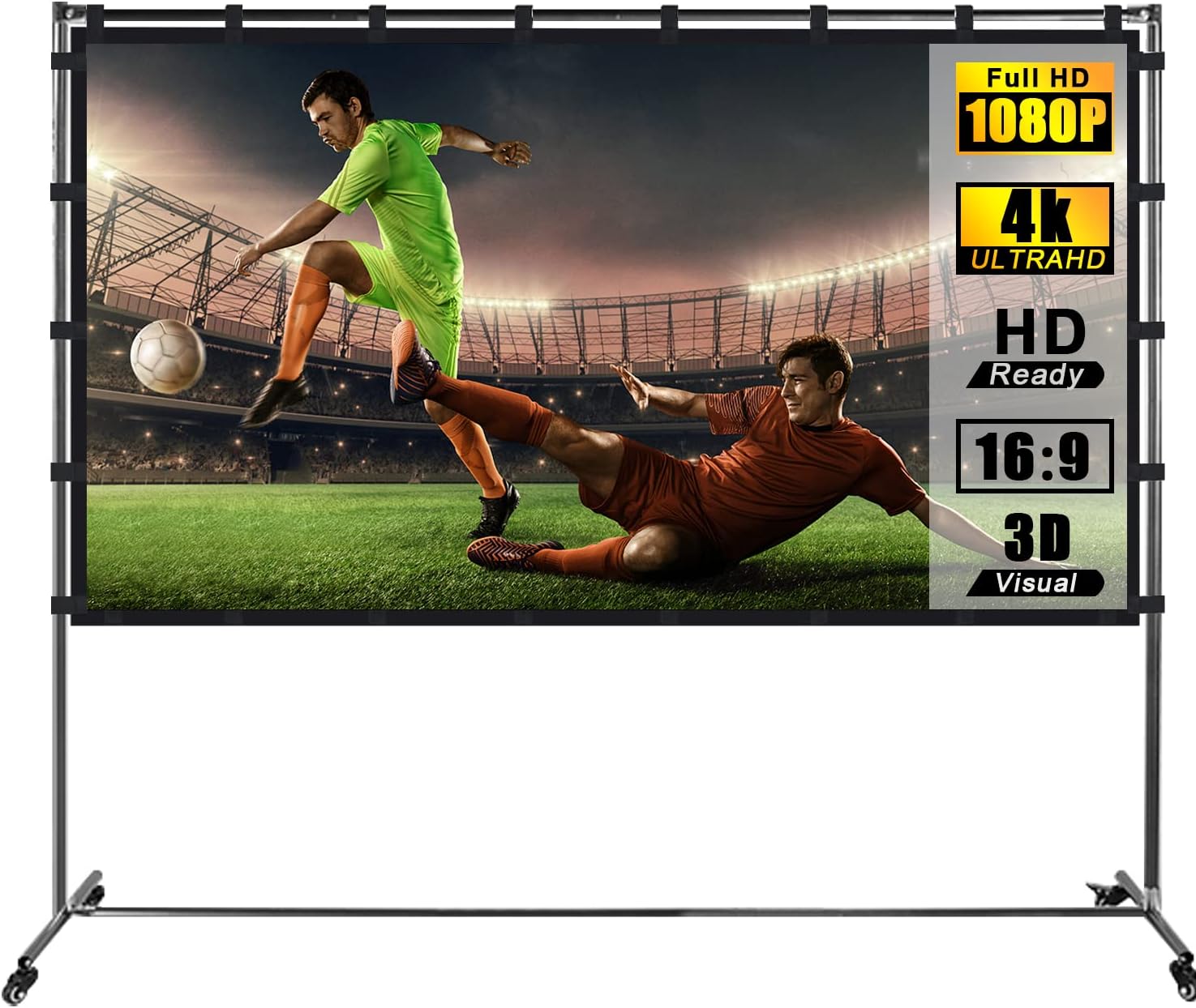 Projector Screen with Stand 84 inch Portable 169 HD 4K Rear Front