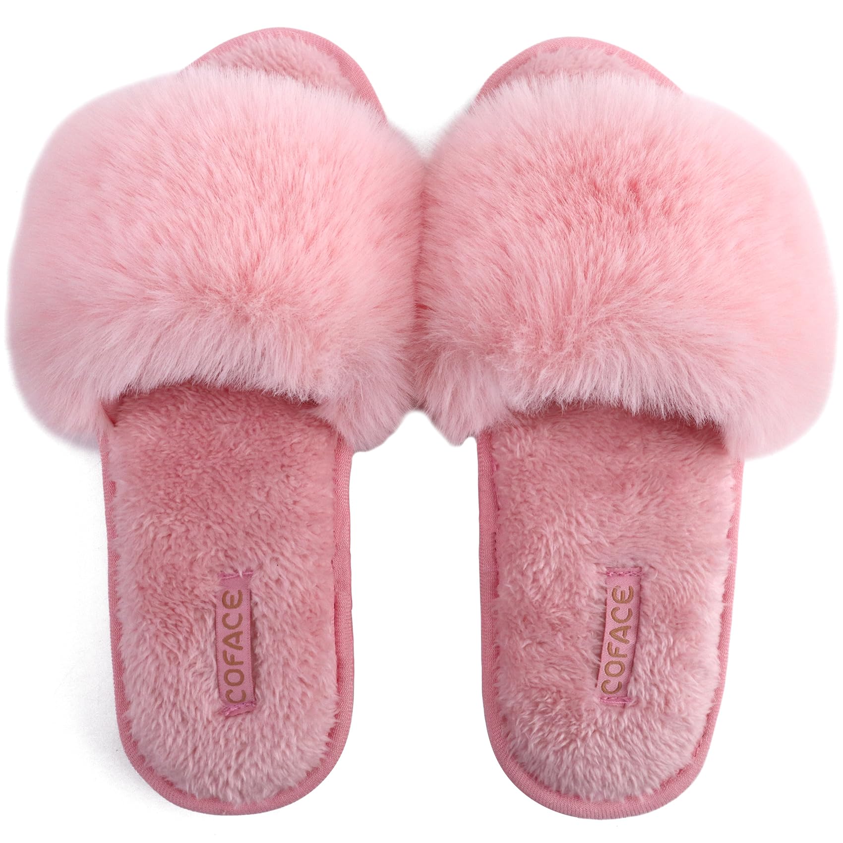 COFACE Pantofole Donna Scarpe da Casa Invernale Ciabatte Pelliccia Donne Peluche Pantofole da Interno