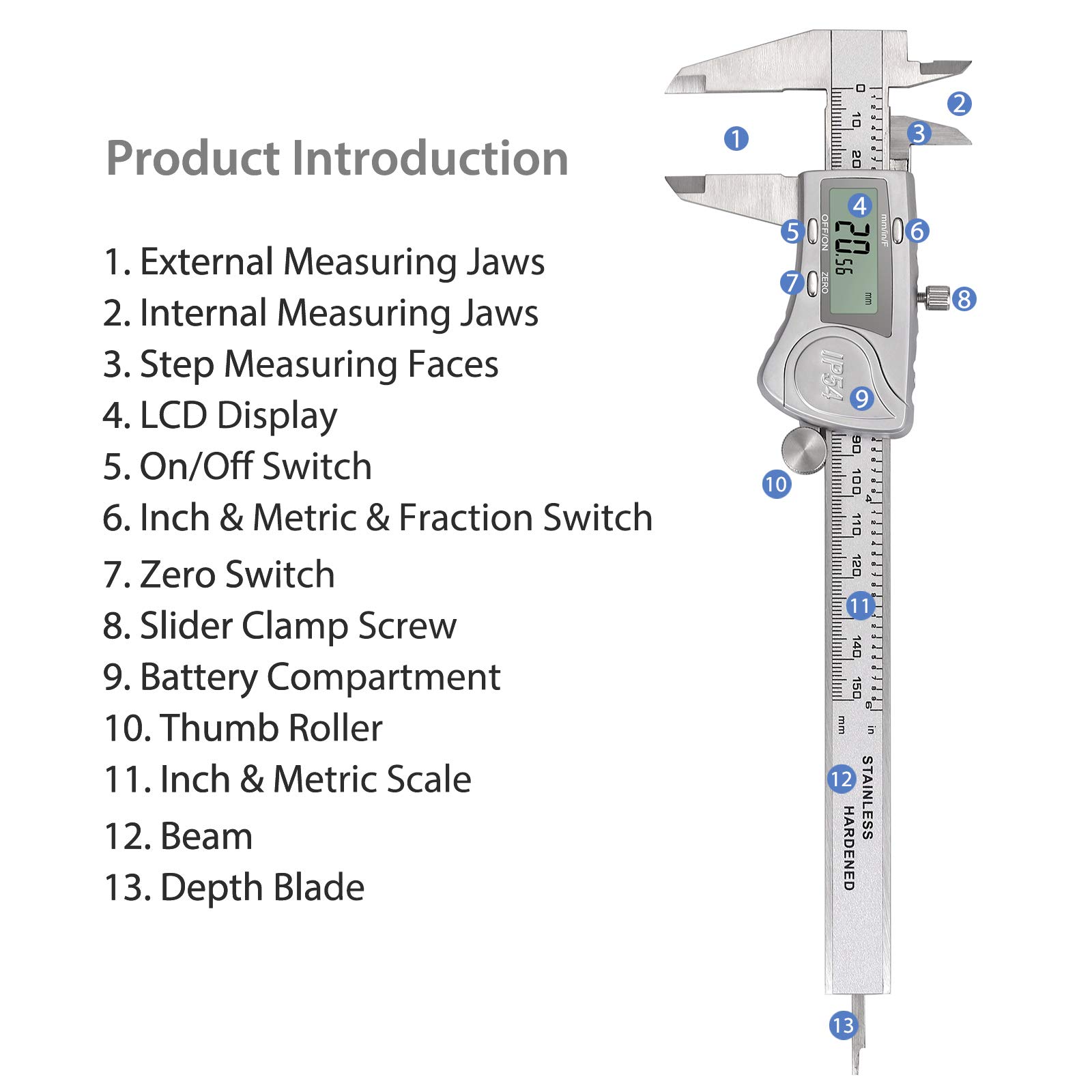 Buy CAMWAY Digital Caliper Waterproof,150 mm/6 Inch Digital Vernier