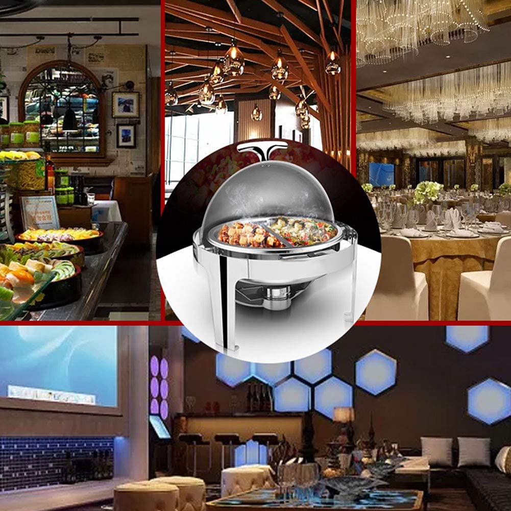 Scaldavivande Rotondo, Scaldavivande, Cibo Caldo per Buffet di Hotel con Coperchio Ribaltabile A 180° E Manici Antiscottatura, A Risparmio Energetico, B
