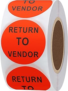 Hybsk Fluorescent Bright Red Return to Vendor Special Handling Shipping Receiving Inventory Control Warehouse Pallet Stickers