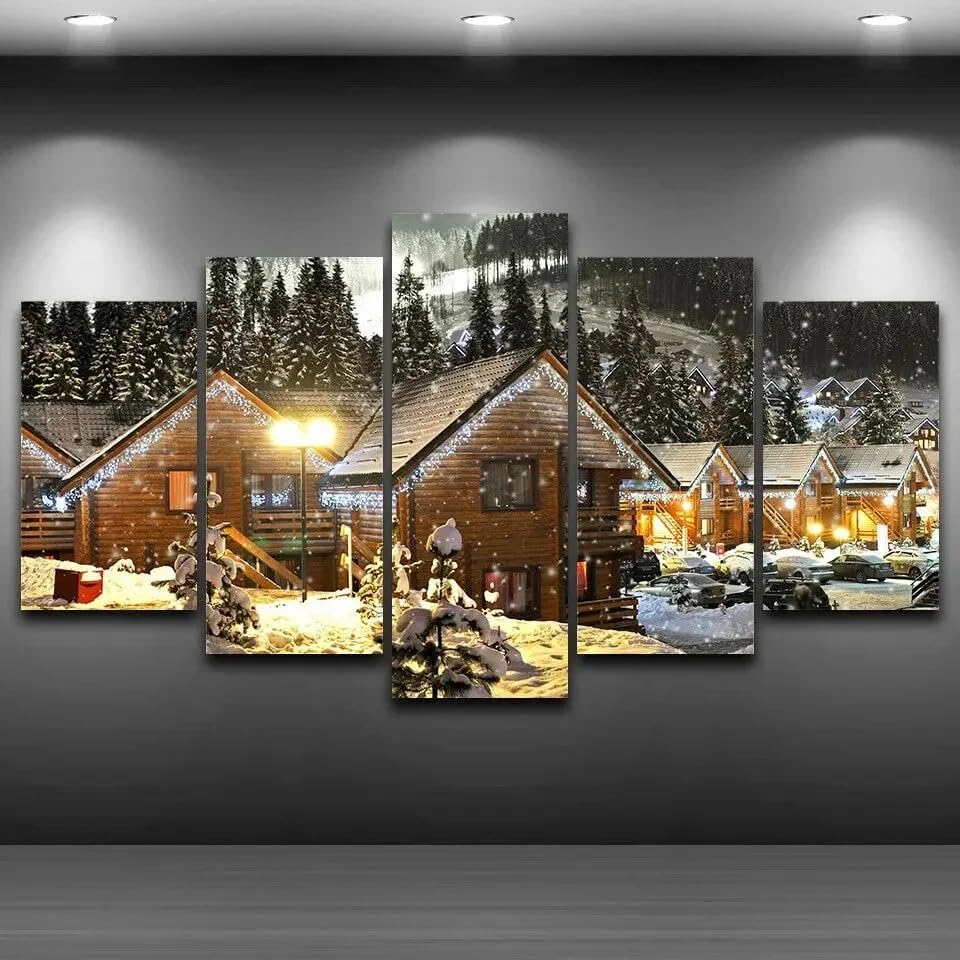 Toile decoration murale hiver pour relooker un grand mur de salon
